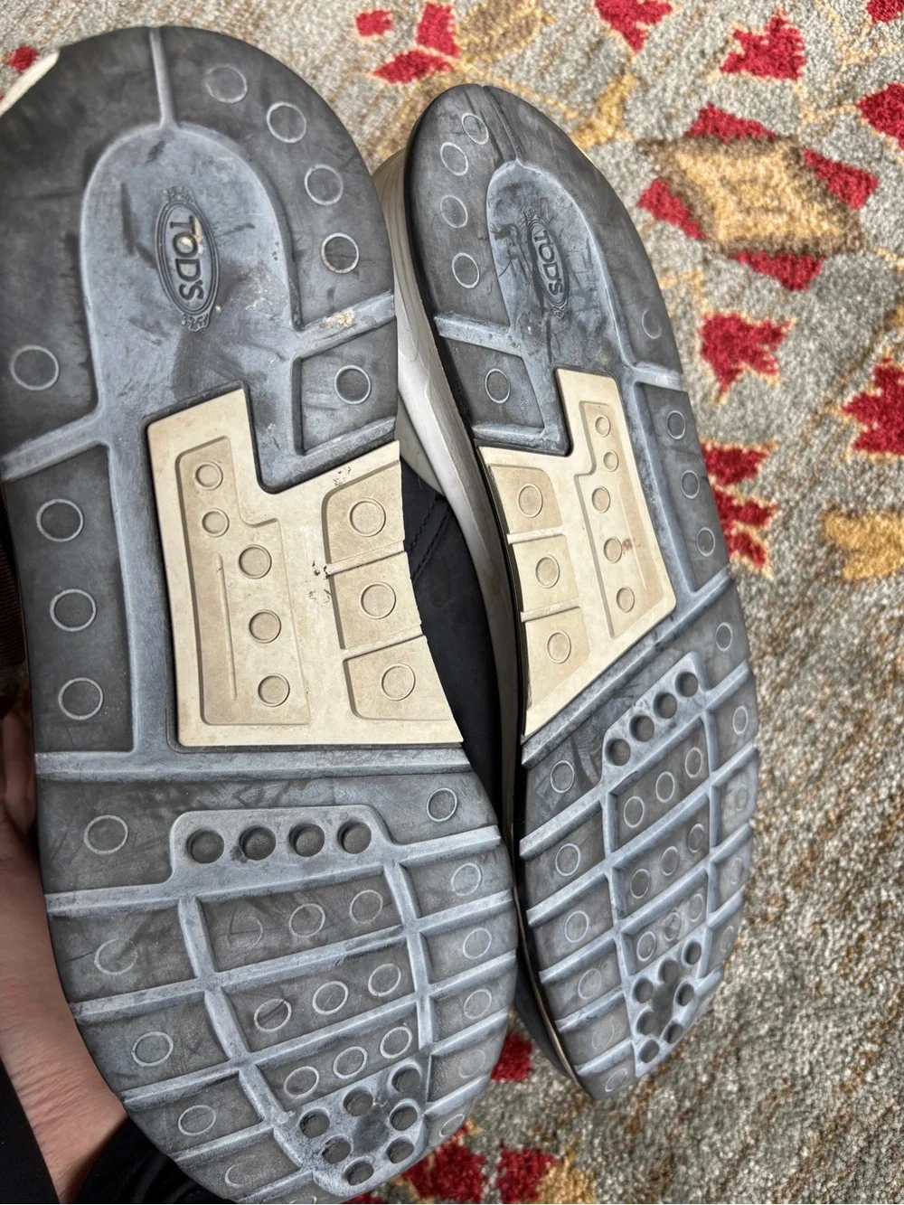 Tod’s leather sneaker boots mens 9 gray